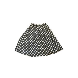 New with Tags Talbots Black White Gingham Patterned Retro Full Midi Skirt Size 8